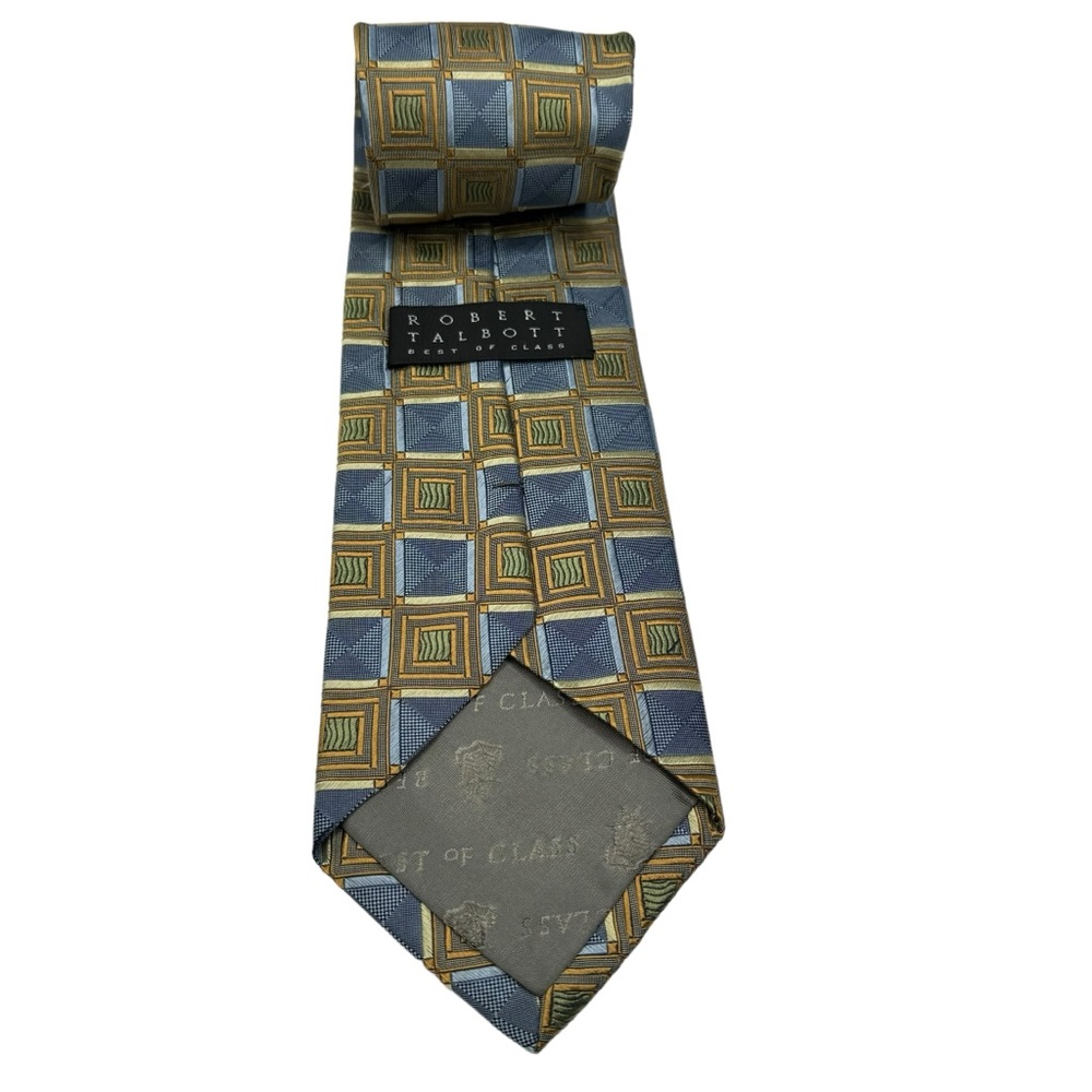 Robert Talbott Silk Best Of Class Square ‎ Geometric Print Handmade Neck Tie - Picture 2 of 5